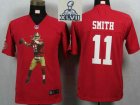 2013 Super Bowl XLVII Youth NEW San Francisco 49ers 11 Smith Red Portrait Fashion Game Jerseys