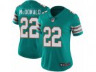 Women Nike Miami Dolphins #22 T.J. McDonald Vapor Untouchable Limited Aqua Green Alternate NFL Jersey