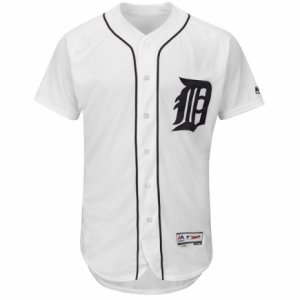 Men\'s Detroit Tigers Majestic Home Blank White Flex Base Authentic Collection Team Jersey