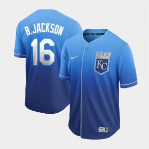 Royals #16 Bo Jackson Blue Drift Fashion Jerse