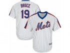Mens Majestic New York Mets #19 Jay Bruce Replica White Alternate Cool Base MLB Jersey