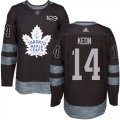 Mens Toronto Maple Leafs #14 Dave Keon Black 1917-2017 100th Anniversary Stitched NHL Jersey