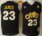 NBA Cleveland Cavaliers #23 LeBron James Black CAVS Throwback The Finals Patch Stitched Jerseys