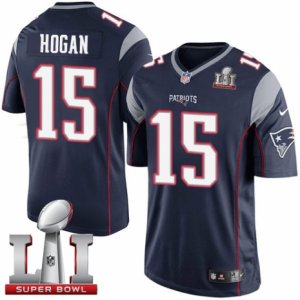 Youth Nike New England Patriots #15 Chris Hogan Elite Navy Blue Team Color Super Bowl LI 51 NFL Jersey