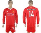 2017-18 Liverpool 14 HENDERSON Home Long Sleeve Soccer Jersey