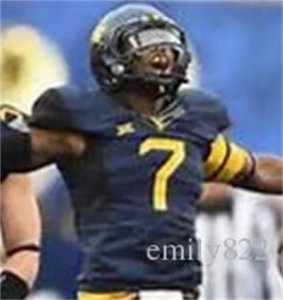 Mens West Virginia Mountaineers #7 Will Grier College blue Football Jerseys