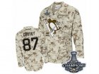 Mens Reebok Pittsburgh Penguins #87 Sidney Crosby Premier Camouflage 2017 Stanley Cup Champions NHL Jersey