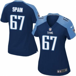 Women\'s Nike Tennessee Titans #67 Quinton Spain Limited Navy Blue Alternate NFL Jersey