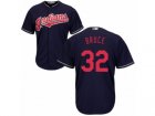 Youth Majestic Cleveland Indians #32 Jay Bruce Replica Navy Blue Alternate 1 Cool Base MLB Jersey
