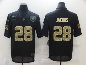 Nike Raiders #28 Josh Jacobs Black Camo 2020 Salute To Service Limited Jersey