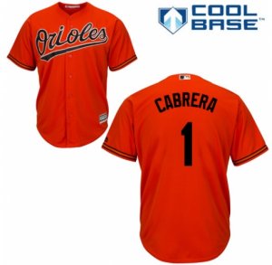 Men\'s Majestic Baltimore Orioles #1 Everth Cabrera Authentic Orange Alternate Cool Base MLB Jersey