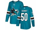 Men Adidas San Jose Sharks #50 Chris Tierney Teal Home Authentic Stitched NHL Jersey