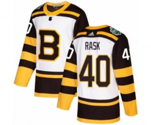 Mens Adidas Boston Bruins #40 Tuukka Rask Authentic White 2019 Winter Classic NHL Jersey