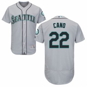 Mens Majestic Seattle Mariners #22 Robinson Cano Grey Flexbase Authentic Collection MLB Jersey