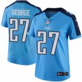 Womens Nike Tennessee Titans #27 Eddie George Limited Light Blue Rush NFL Jersey