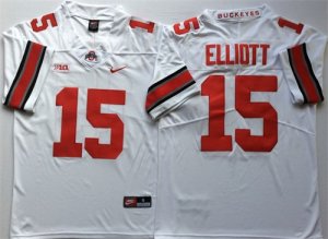 Ohio State Buckeyes #15 Ezekiel Elliott White Nike College Football Jersey