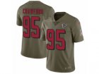 Men Nike Atlanta Falcons #95 Jack Crawford Limited Olive 2017 Salute to Service NFL Jersey