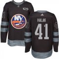 New York Islanders #41 Jaroslav Halak Black 1917-2017 100th Anniversary Stitched NHL Jersey
