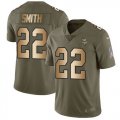 Nike Vikings #22 Harrison Smith Olive Gold Salute To Service Limited Jersey