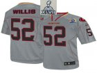 2013 Super Bowl XLVII NEW San Francisco 49ers #52 Patrick Willis Lights Out Grey With Hall of Fame 50th Patch(Elite)