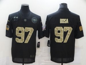 Nike 49ers #97 Nick Bosa Black Camo 2020 Salute To Service Limited Jersey