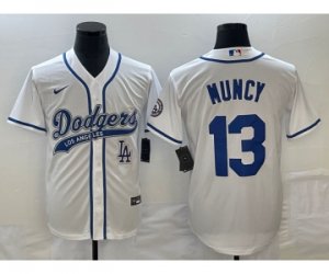 Men\'s Los Angeles Dodgers #13 Max Muncy White Cool Base Stitched Baseball Jersey