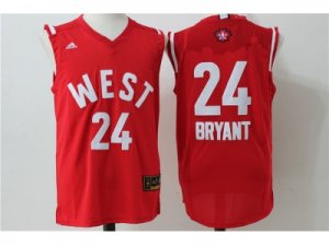 2016 NBA All Star NBA Los Angeles Lakers #24 Kobe Bryant Red jerseys