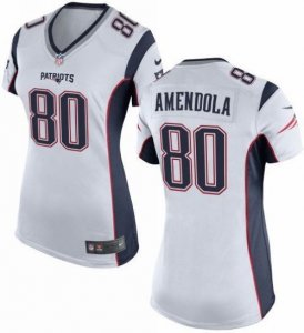 Women Nike New England Patriots #80 Danny Amendola white jerseys
