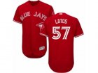 Mens Majestic Toronto Blue Jays #57 Mat Latos Red Flexbase Authentic Collection Canada Day MLB Jersey