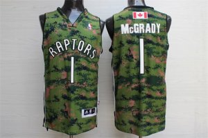 Toronto Raptors # 1 Tracy McGrady Camo Canada Flag Swingman Jersey