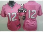 2015 Super Bowl XLIX Nike Women Seattle Seahawks #12 Fan Pink Love Jerseys