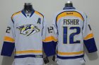 NHL Nashville Predators #12 Mike Fisher White Jerseys