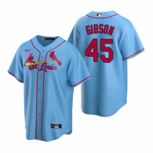 Men\'s Nike St. Louis Cardinals #45 Bob Gibson Light Blue Alternate Stitched Baseball Jers