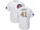 Youth Chicago Cubs #41 John Lackey White(Blue Strip) 2017 Gold Program Cool Base Stitched MLB Jersey