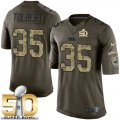 Nike Carolina Panthers #35 Mike Tolbert Green Super Bowl 50 Men's Stitched NFL Limited Salute to Service Jersey