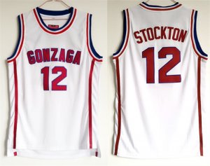 Gonzaga Bulldogs #12 John Stockton White College Basketball Jersey