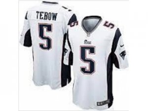 Nike NFL New England Patriots #5 Tim Tebow white Jerseys(Game)