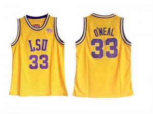 LSU Tigers #33 Shaquille O\'Neal Gold College Basketball Jersey