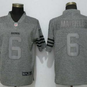 Nike Browns #6 Baker Mayfield Gray Gridiron Gray Vapor Untouchable Limited Jersey