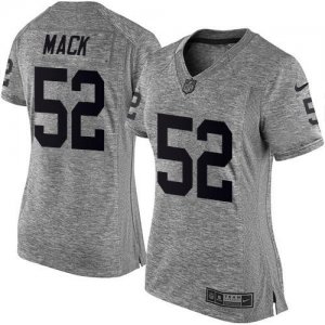Women Nike Oakland Raiders #52 Khalil Mack Gray Stitched NFL Limited Gridiron Gray Jersey