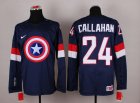 NHL Olympic Team USA #24 Ryan Callahan Navy Blue Captain America Fashion Stitched Jerseys