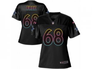 Women\'s Nike Dallas Cowboys #68 Doug Free Game Black Fashion NFL Jersey