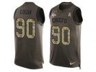 Mens Nike Kansas City Chiefs #90 Bennie Logan Limited Green Salute to Service Tank Top NFL Jersey