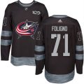 Mens Columbus Blue Jackets #71 Nick Foligno Black 1917-2017 100th Anniversary Stitched NHL Jersey