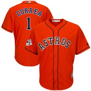 Mens Houston Astros #1 Carlos Correa Orange 2017 World Series Bound Cool Base Player Jersey