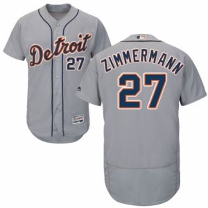 Men\'s Majestic Detroit Tigers #27 Jordan Zimmermann Grey Flexbase Authentic Collection MLB Jersey