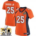 Women Nike Broncos #25 Chris Harris Jr Orange Team Color Super Bowl 50 Stitched Jersey