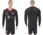 2017-18 Bayern Munich Black Goalkeeper Long Sleeve Soccer Jersey