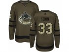 Adidas Vancouver Canucks #33 Henrik Sedin Green Salute to Service Stitched NHL Jersey