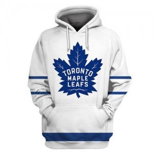 Maple Leafs White All Stitched Hooded Sweatshirt